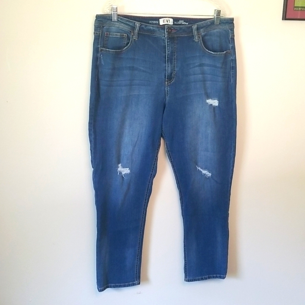 EV1 Alex Relaxed Jeans Distressed Vintage Size 18